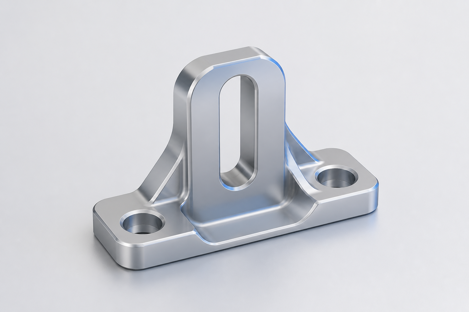 Machined aluminium CAD bracket render